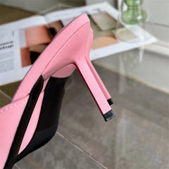 LBSFY -Summer Fashion Butterfly-knot Satin Women Slipper Slip On Ladies Sandal Thin High Heel Outdoor Dress Slides Shoes