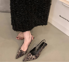 LBSFY  Summer Leopard Print Women Sandals Fashion Pointed Toe Singbacks Pumps Ladies Party Dress Female Shoes