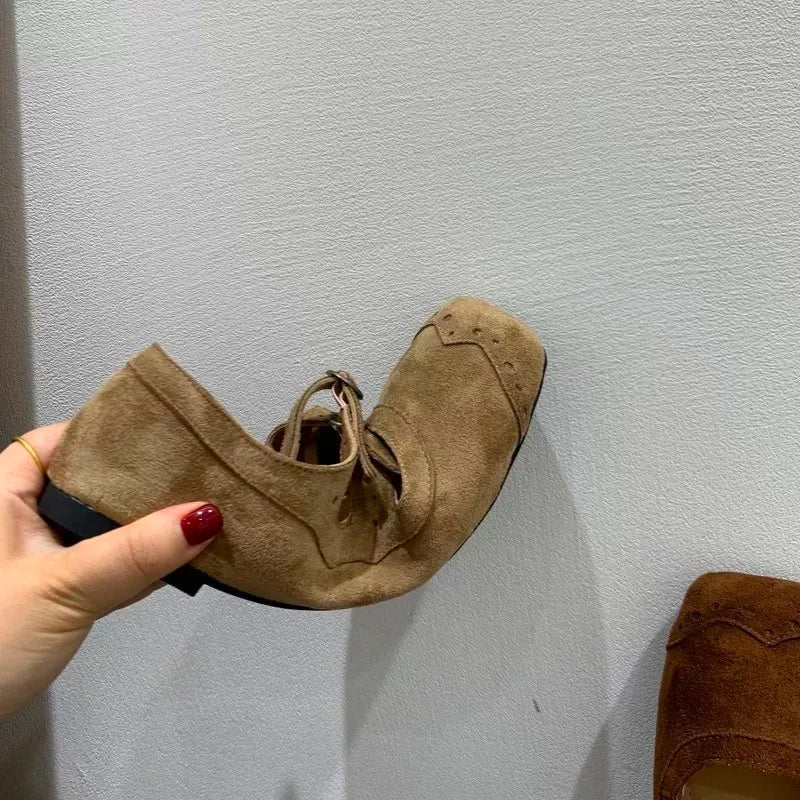 LBSFY -New Fashion Ladies Leather Flat Shoes Mary Jane Casual  Women Buckle Shoes Ladies Casaul Dress Low Heel Leather Shoes