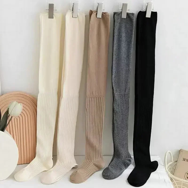 Lbsfy 1/3pairs Autumn Long Tube Socks Thermal Warm Stocking Female Trendy Casual Thigh High Striped Leggings Trendy Over The Knee Sock