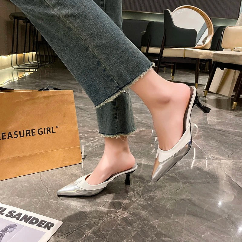 LBSFY -New Style Women Slippers Pointed Toe Sexy Fashion Shoes Elegant Summer Heeled Shoes Woman Designer Luxury Pumps Dress Shoes