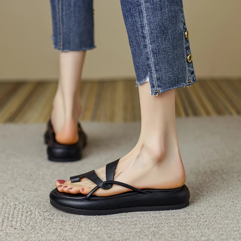 LBSFY  -  2024 Summer Woman Shoes Fashion Open Toe Low Heel Women Sandals Slipper Platform Casual Roman Shoes Women