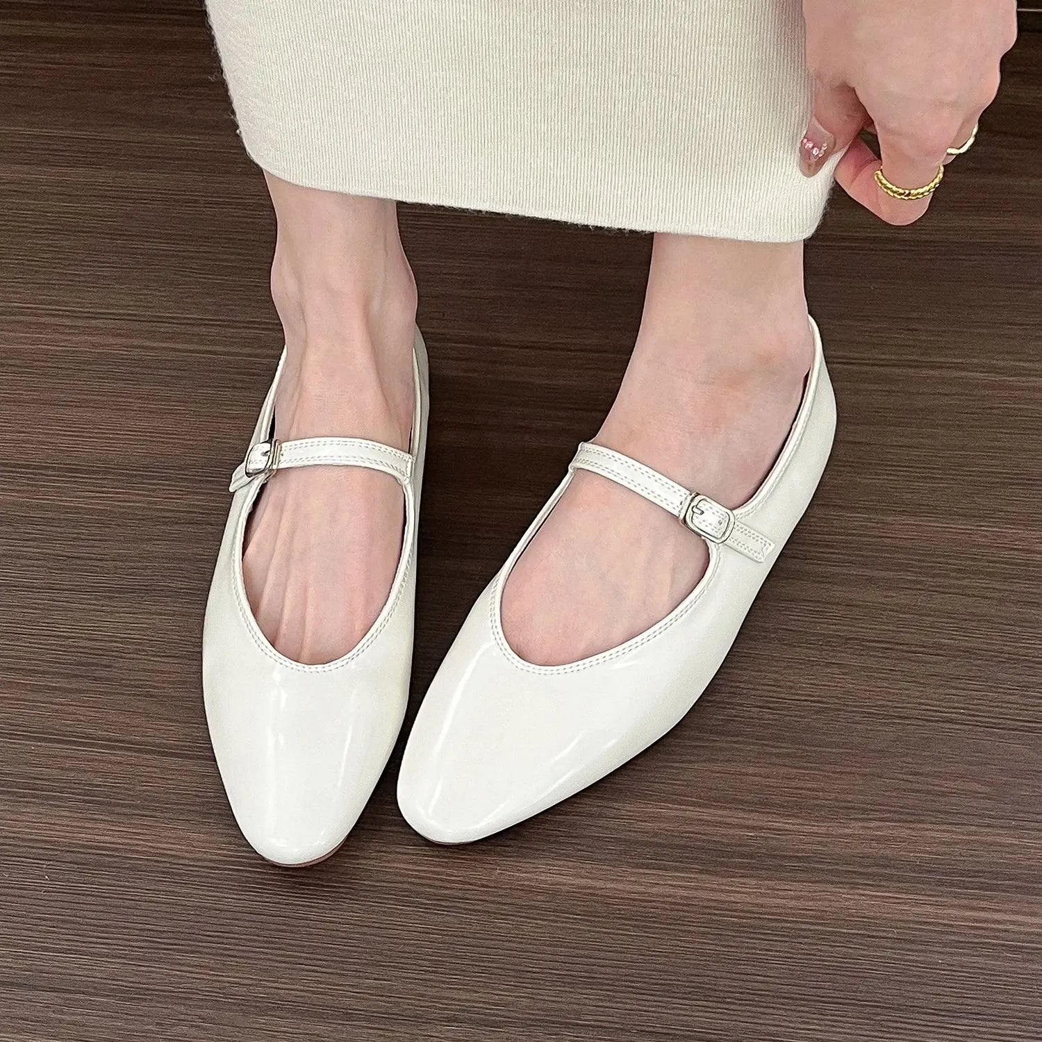 LBSFY -Brand Women Silver Flats Fashion Square Toe Shallow Ladies Slip On Ballet Shoes Soft Casual Flat Mary Jane Shoes Mujer
