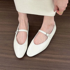 LBSFY -Brand Women Silver Flats Fashion Square Toe Shallow Ladies Slip On Ballet Shoes Soft Casual Flat Mary Jane Shoes Mujer