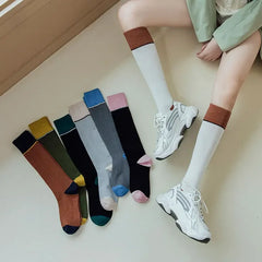 Lbsfy Women Long Socks Stockings Solid Color Japanese Fashion Knee Socks Stockings JK Lolita Girls Knee High Socks Stockings Women