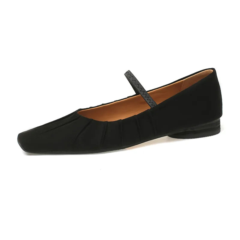 LBSFY  -  Fashion Women Shoes New High Quality Genuine Leather Retro Square Headed Mary Janes Daily Commuter Lightweight Shoes