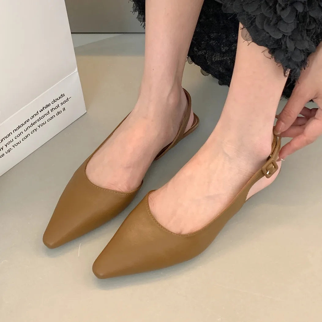 LBSFY -Brand New Flat Sandals Shallow Slip On Women Slingback Shoes Soft Casual Ladies Sandal Flat Heel Outdoor Dress Mules