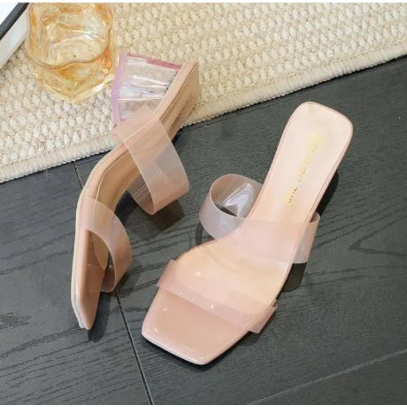 LBSFY -Plus Size 35-43 women's Shoes Summer Concise Slippers Square Toe Shallow Slippers High Quality Luxury Slippers