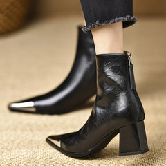 LBSFY   Pointed Toe Women Modern Ankle Boots High Heels Short Booties Concise Office Lady Shoes