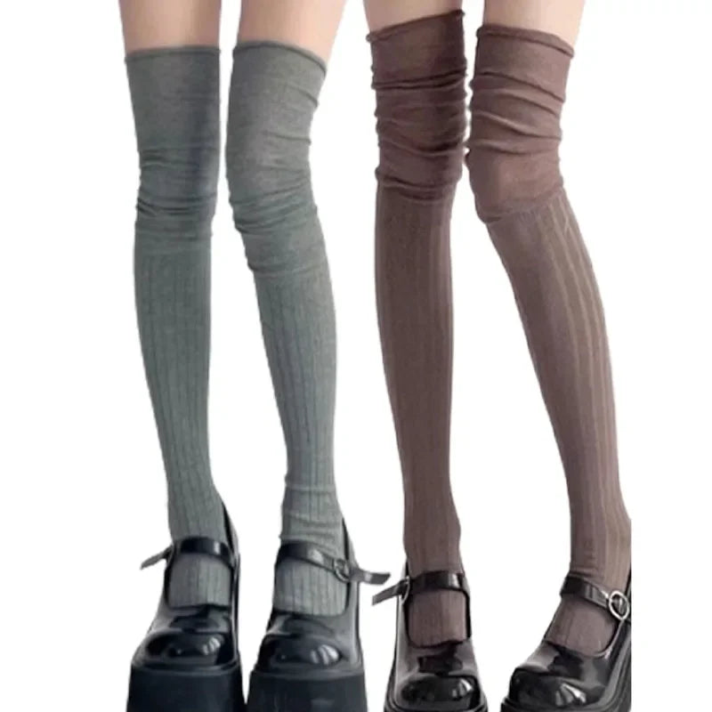 Lbsfy 1/3pairs Autumn Long Tube Socks Thermal Warm Stocking Female Trendy Casual Thigh High Striped Leggings Trendy Over The Knee Sock