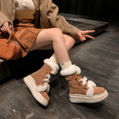 LBSFY  -   Snow Boots Women Thick Fur Warm Winter Boots Black Brown Platform Ankle Boots For Women Shoes