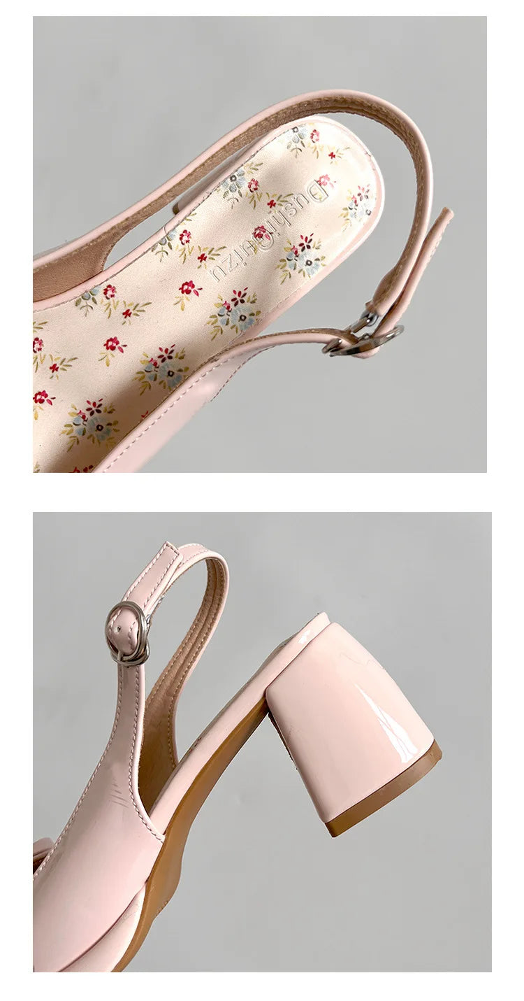 LBSFY -Women's High-heel Sandals Fashion Thick Heel Butterfly-knot Women Sandals 2025 Summer Ladies Outdoor Gladiator Sandalias