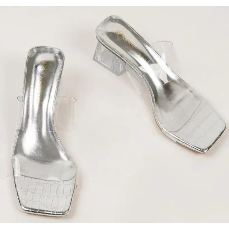 LBSFY -Plus Size 35-43 women's Shoes Summer Concise Slippers Square Toe Shallow Slippers High Quality Luxury Slippers