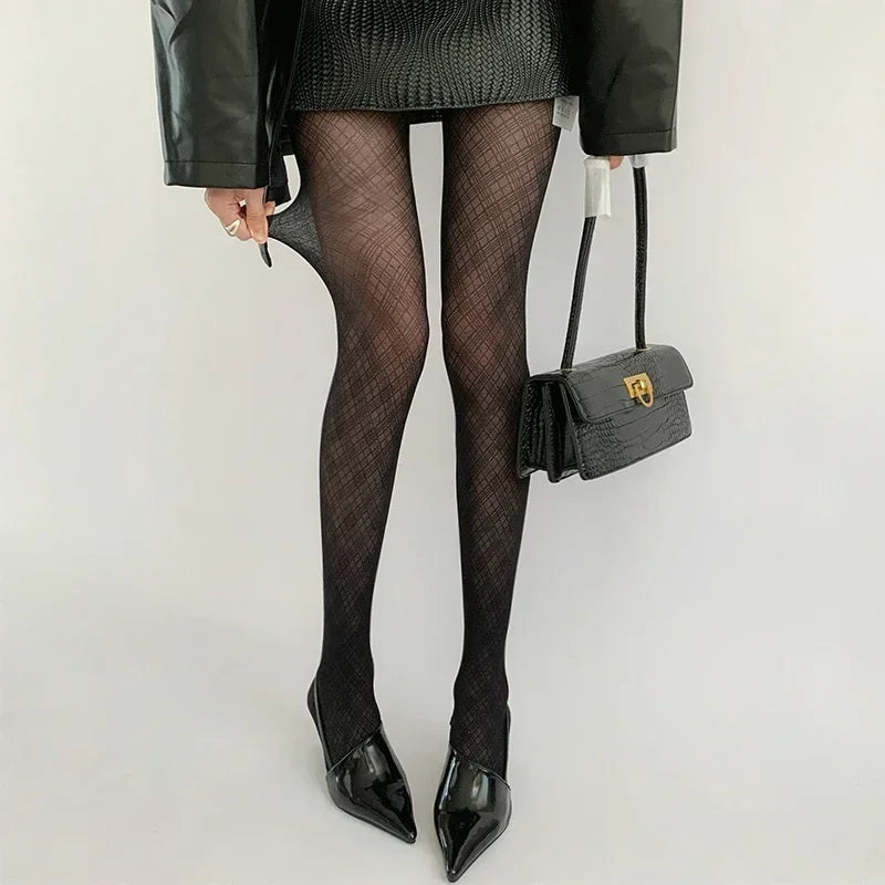 Lbsfy Sexy Black Houndstooth Stockings Lingeries for Women Girls Tights High NightClub Party Gift Women Pantyhose