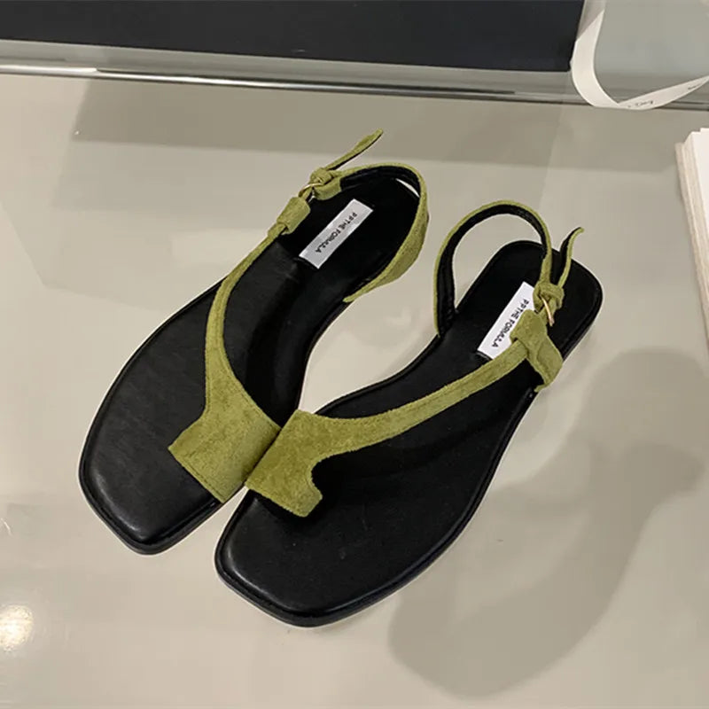 LBSFY  -Brand Design Women Flat Sandals Clip Toe Sandals Leisure Outside Beach Shoes Lady Fashion Summer Footwear Mujer