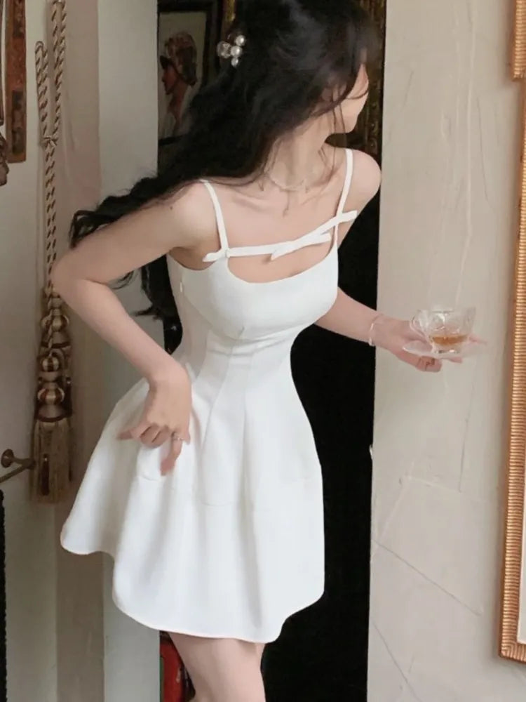 LBSFY -Summer Y2K Spaghetti Strap Evening Party Dresses Solid Elegant Sleeveless Sexy A-line Short Dress One Piece Vestido Mujer