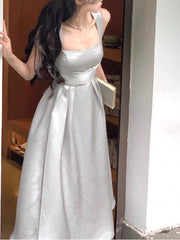 LBSFY -France Elegant Solid Princess Evening Party Dress Sleeveless Graduation A-Line Bridesmaid Midi Woman Dresses 2025 Spring Summer