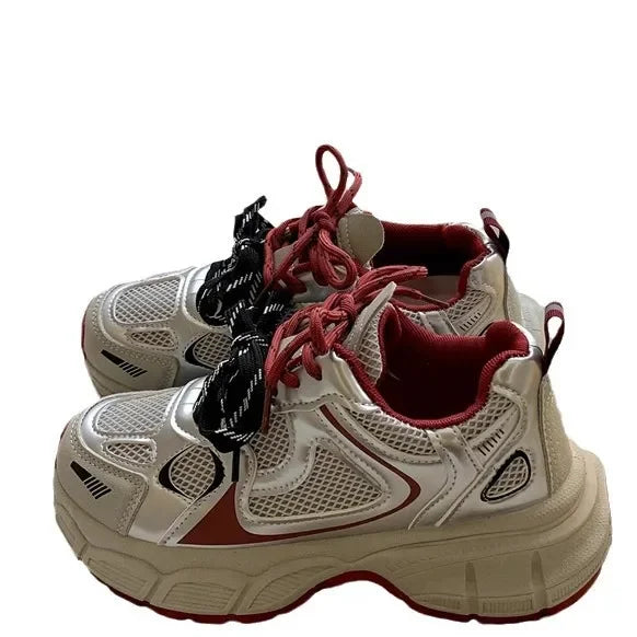 LBSFY -Breathable Lightweight Casual Sports Shoes Women's Autumn New Style Thick Sole Increased Height Versatile Trendy