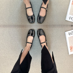 LBSFY  - Brand New Women Flats Low Heel Shoes Square Toe Retro Mary Janes Pumps Casual Spring Loafers Ballerina Shallow Bal