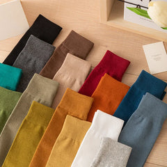 Lbsfy Women Cotton Knee High Socks Girl Black White Stockings Solid color Casual Calf Sock Female Fashion Sexy Long Socks