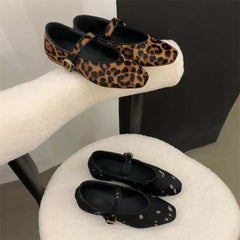 LBSFY -Spring Street Fashion Leopard Print Women Flat Shoes Round Toe Casual Slip On Ladies Ballet Zapatos De Mujer