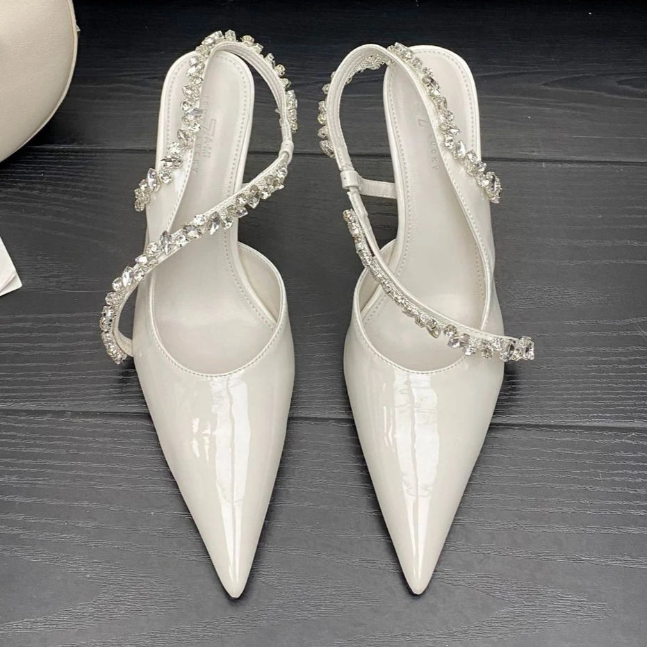 Lbsfy Luxury Rhinestone Sexy High Heels Party Shoes Party Shoe Pointed Toe Pumps Ladies Elegant Fashion Crystal Designer Sandals Women