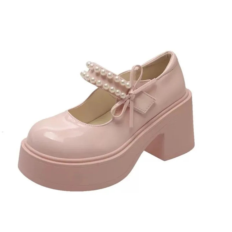 LBSFY -2025 New Fashion Retro Spring Autumn Japanese Women Mary Janes Shoes Bow Platform Single Lolita Shoes Women's Ballerinas Tacones