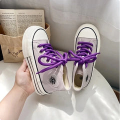 LBSFY  -  Platform Canvas Shoes for Women High-top Candy Color Korean Fashion Shoes Student Casual All-match Designer Footwear New