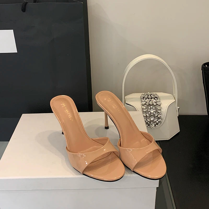 LBSFY  - Brand Women Slippers High Heels Sandals Sexy Pointed Open Toe Party Wedding Summer Shoes Woman Soft Outdoor Slides