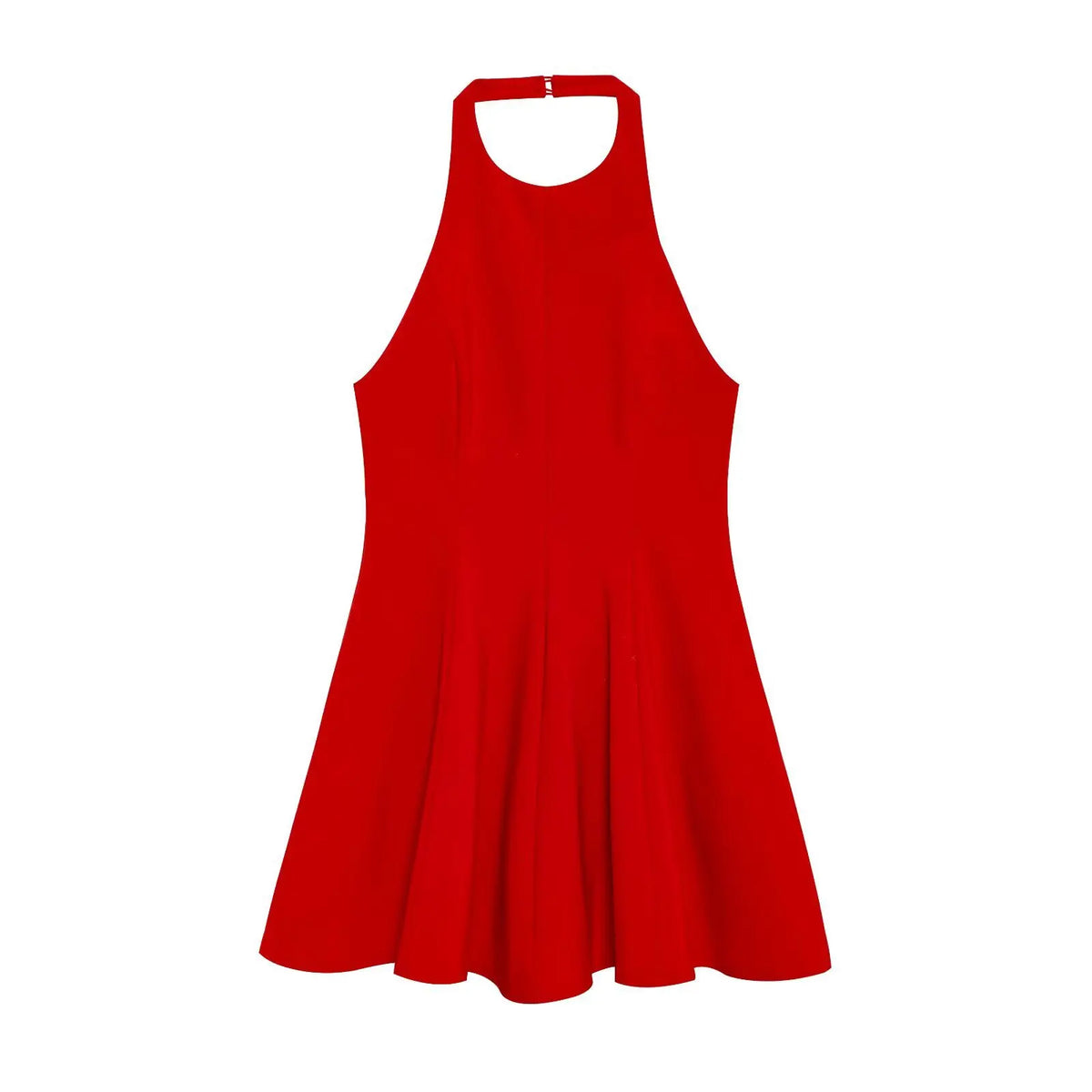 LBSFY -Versatile Halter Neck Backless Short Dress New A-line Zipper Solid Color Yellow Party Dress Fashion Vestidos Woman Clothing