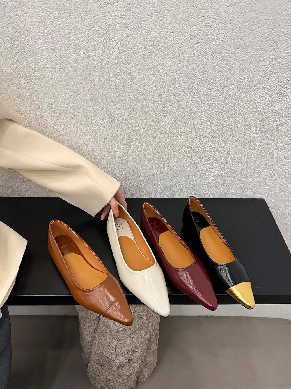 LBSFY  -  Pointed Toe Women Flats Loafers 2024 New Arrivals Black Brown Beige Red Autumn Dress Shoes Woman Party Loafers Mules Size 35-39