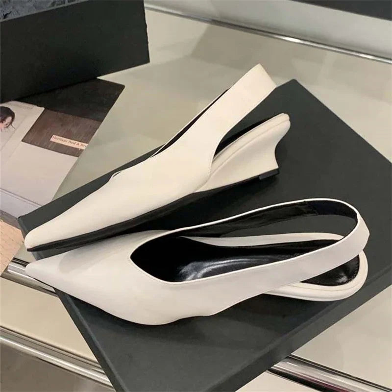 LBSFY -Street Style Pumps Women Pointed Toe Wedges Heels Elegant Slingbacks Party Slingback Mules Shoes Zapatos De Mujer