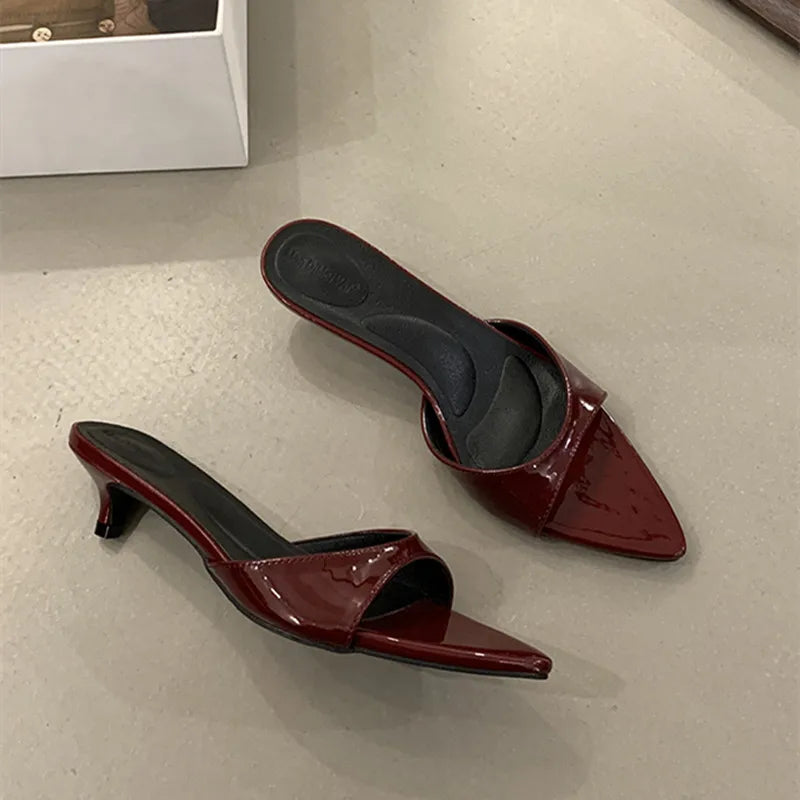 LBSFY  - Brand Women Slippers High Heels Sandals Sexy Pointed Open Toe Party Wedding Summer Shoes Woman Soft Outdoor Slides