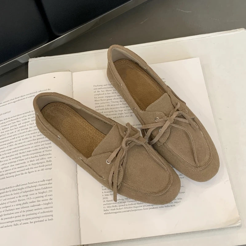 LBSFY  -   Women's Beanie Shoes British Style 2025 New New Retro Flat Shoes Female Large Size Slip-on Loafers For Women