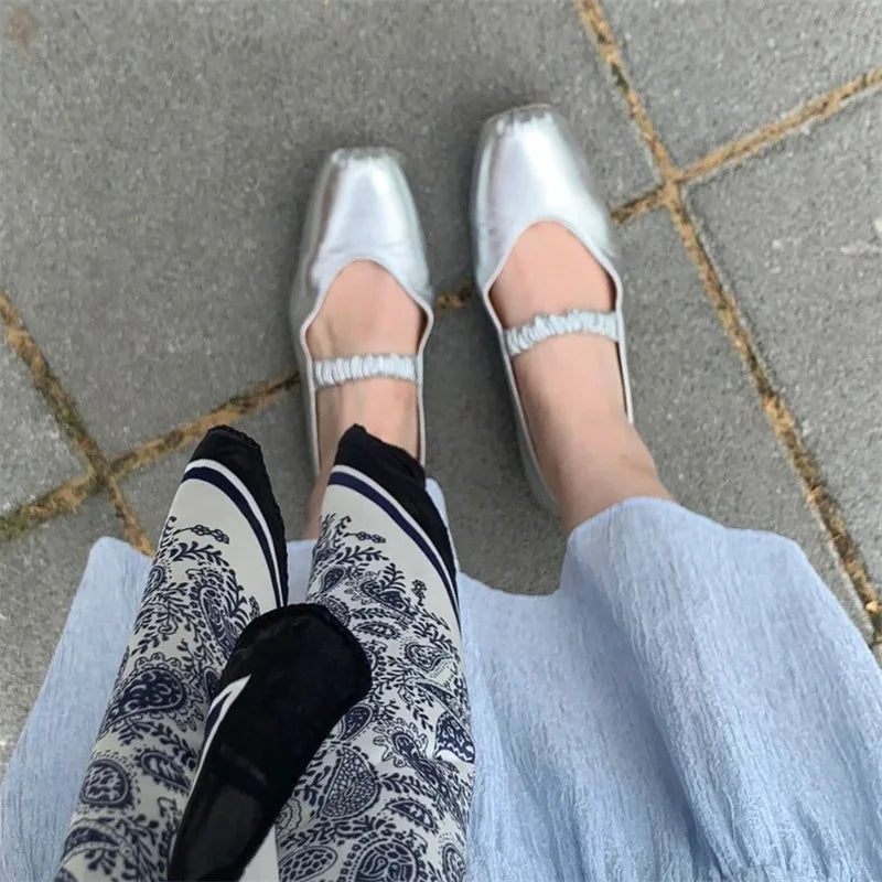LBSFY -Spring Fashion Round Toe Mary Jane Women's Flat Shoes Concise Ladies Street Style Elegant Casual Mules Shoes