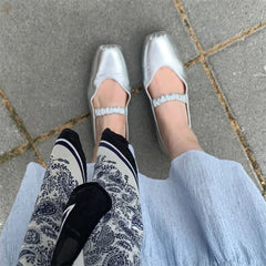 LBSFY -Spring Fashion Round Toe Mary Jane Women's Flat Shoes Concise Ladies Street Style Elegant Casual Mules Shoes