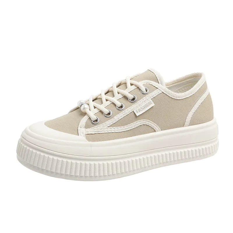 LBSFY  -  Fashion Casual New Designer Canvas Shoes for Women Spring Autumn White Women's Vulcanize Shoes Solid Color Sneakers Ladies