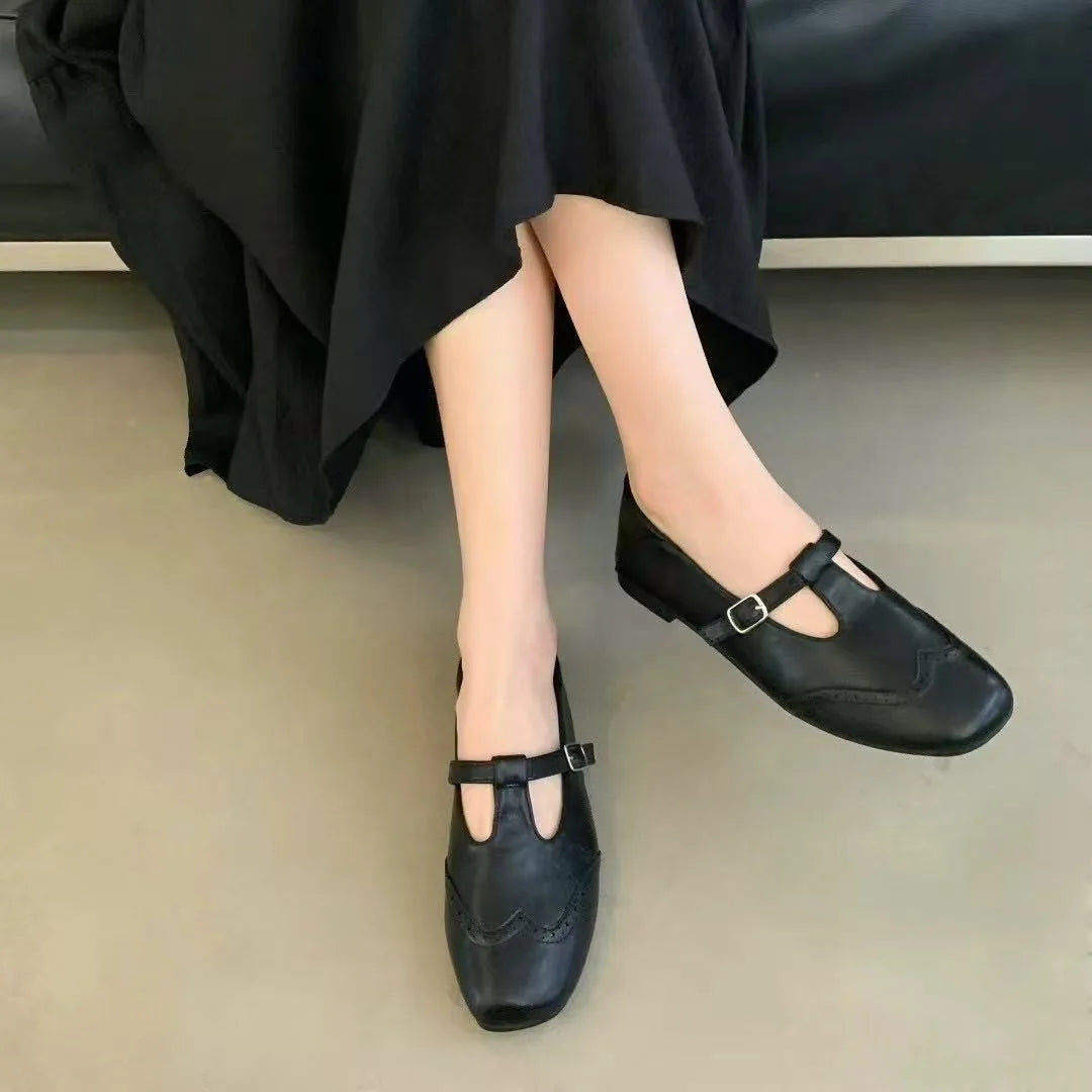 LBSFY -New Style Fashion Women's Flat Loafers Shoes Casual Sneakers Shallow Mary Jane Shoes Sandals Walking Leather Zapatos De Mujer