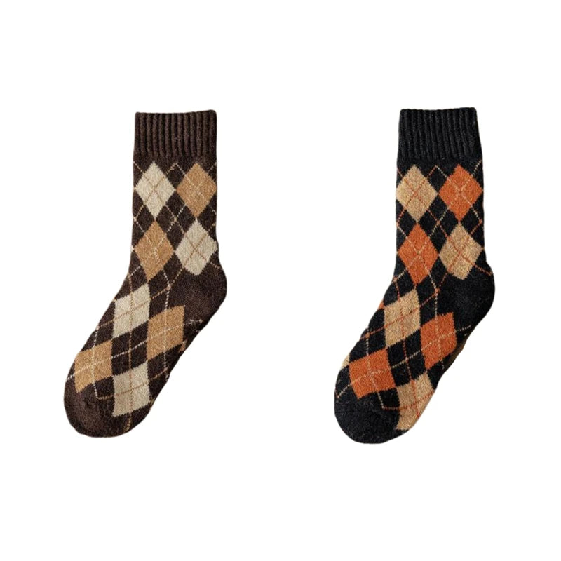 Lbsfy Classics Women Winter Warm Cashmere Socks Thick Warm Cozy Comfy Wool Thermal Socks Middle Length Stocking Warmth Floor Hosiery