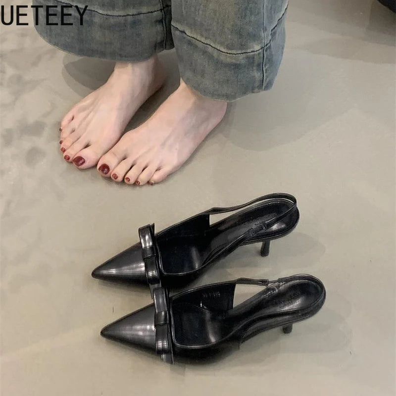 LBSFY  Summer High Heel Women Sandals Shoes Fashion Pointed Toe Singbacks Shoes Ladies Elegant Stripper Party Sandalias