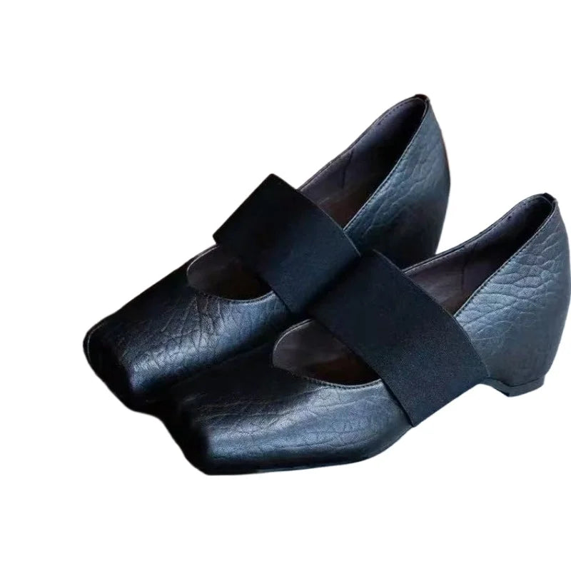 LBSFY -New Style Women's Retro Thick Heel Women Shoes Mary Jane Loafers Luxury Pumps Genuine Leather Sewn Square Heel Single Shoes