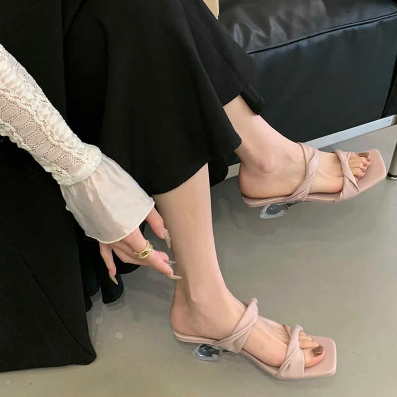 LBSFY  -Summer Fashion Clear Strange High Heels Women Slippers Open Toe Shoes Ladies Casaul Party Dress Slides