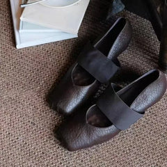 LBSFY -New Style Women's Retro Thick Heel Women Shoes Mary Jane Loafers Luxury Pumps Genuine Leather Sewn Square Heel Single Shoes