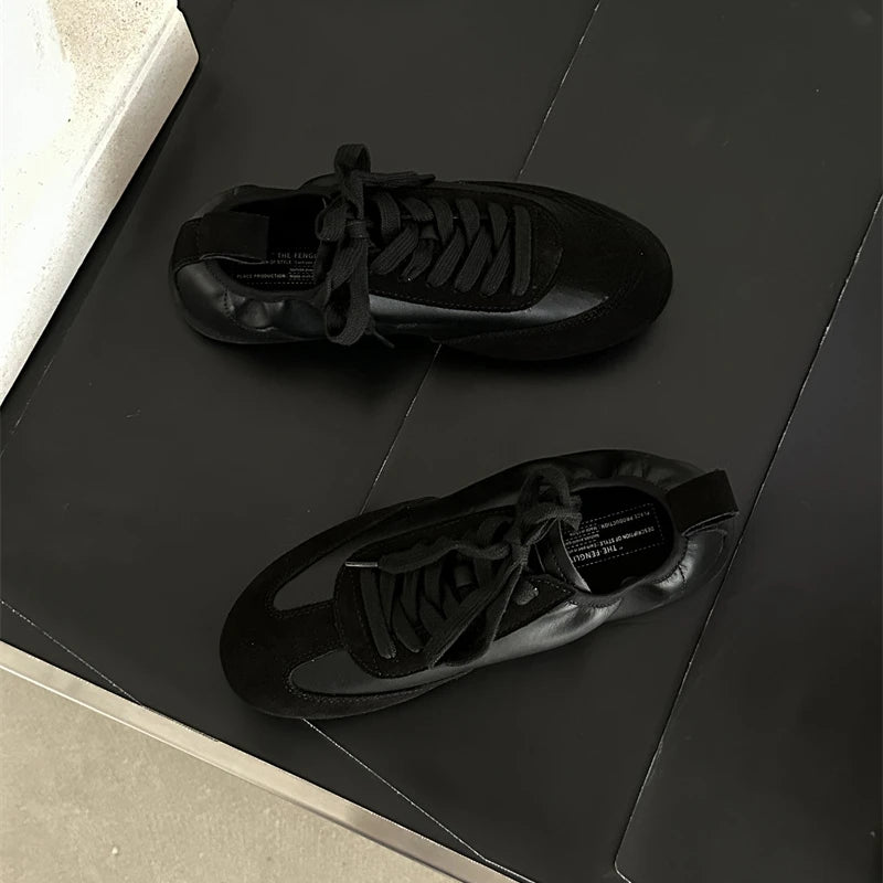 LBSFY  -  Women's ballet sneakers 2025 early spring shoes retro moral training flat bottom shoes  ballet training casual shoes