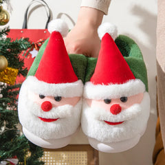 LBSFY  -  New 2024 Winter Christmas Slippers Santa Claus Fluffy Slippers Soft Warm Plush Cushion Slides Men Women Home Cotton Slippers