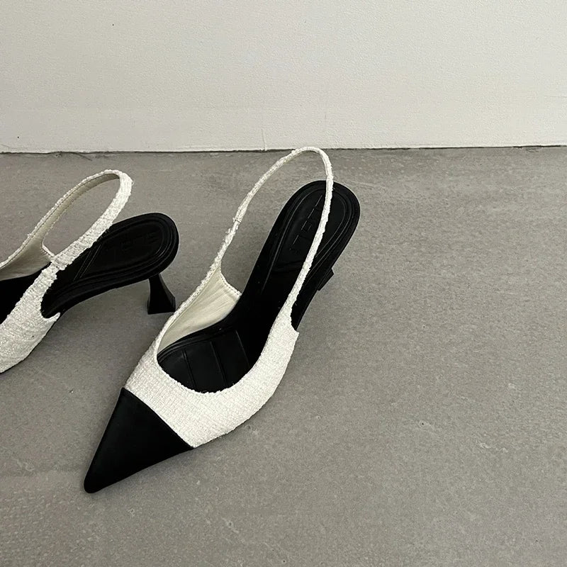 LBSFY  Summer Pointed Toe Women Sandals Fashion Elegant Shallow Singbacks Shoes Ladies Party Dress High Heel Sandalias