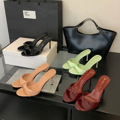 LBSFY  - Brand Women Slippers High Heels Sandals Sexy Pointed Open Toe Party Wedding Summer Shoes Woman Soft Outdoor Slides