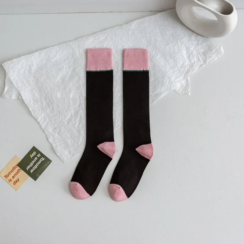Lbsfy Women Long Socks Stockings Solid Color Japanese Fashion Knee Socks Stockings JK Lolita Girls Knee High Socks Stockings Women