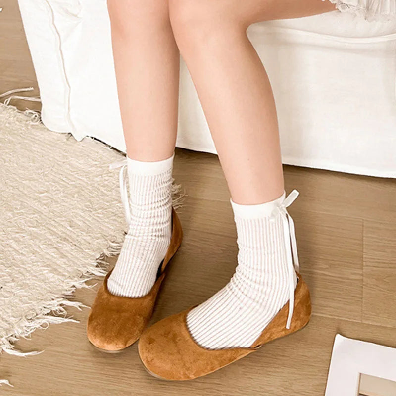 LBSFY -Splicing Square Toe Mules Shoes for Women Suede Flats 2025 Spring Autumn Slip on Designer Fashion Solid Color Casual Loafers