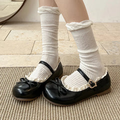 LBSFY -Spring New Butterfly-knot Women Flats Round Toe Shallow Ladies Casual Ballet Shoes Soft Leather Eelgant Dress Shoes